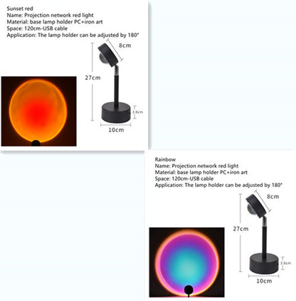 LED Sunset Projector Light – 16 Colors & 360° Rotation