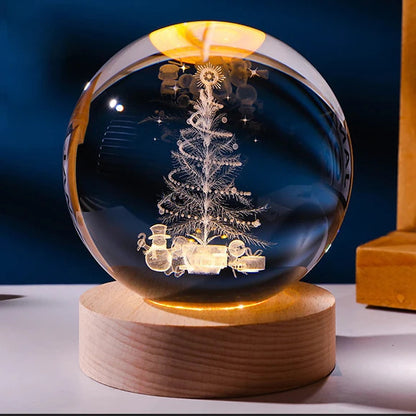 3D Crystal Ball Night Light – Starry Sky & Planet Projection Gift