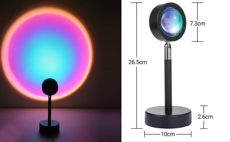 LED Sunset Projector Light – 16 Colors & 360° Rotation