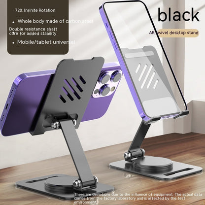 360° Rotating Metal Phone & Tablet Holder Stand – Adjustable & Sleek Desktop Accessory